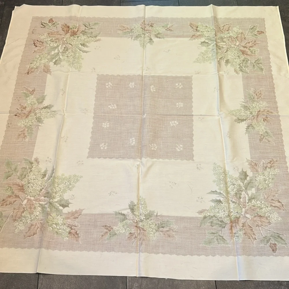 Vintage Table Cloth California Hand Prints Cotton